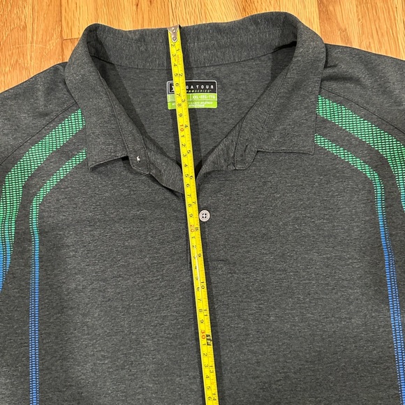 PGA Tour Dark Gray Polo with Green and Blue Accents - Picture 7 of 16